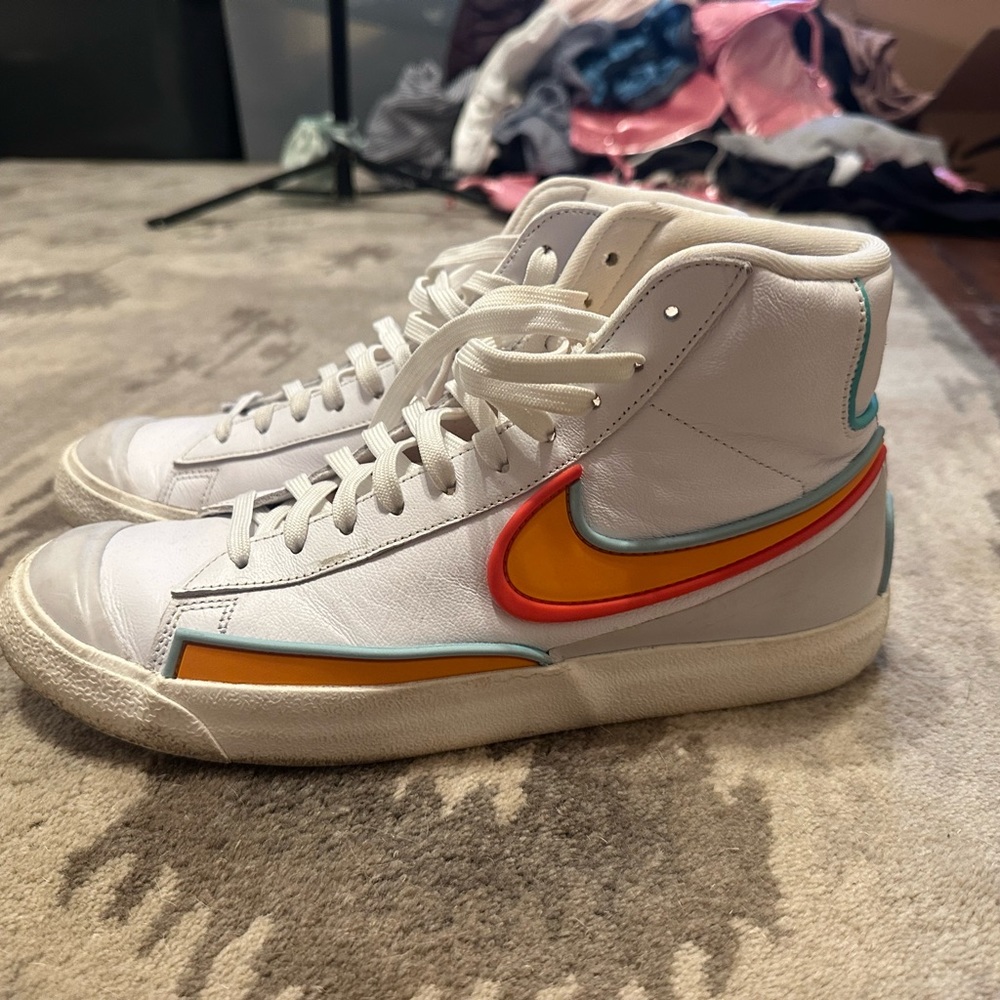 Nike- blazer mid infinite white kumquat size 9